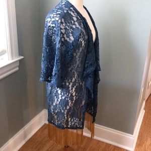 Lularoe Monroe Kimono lace sz large NWT